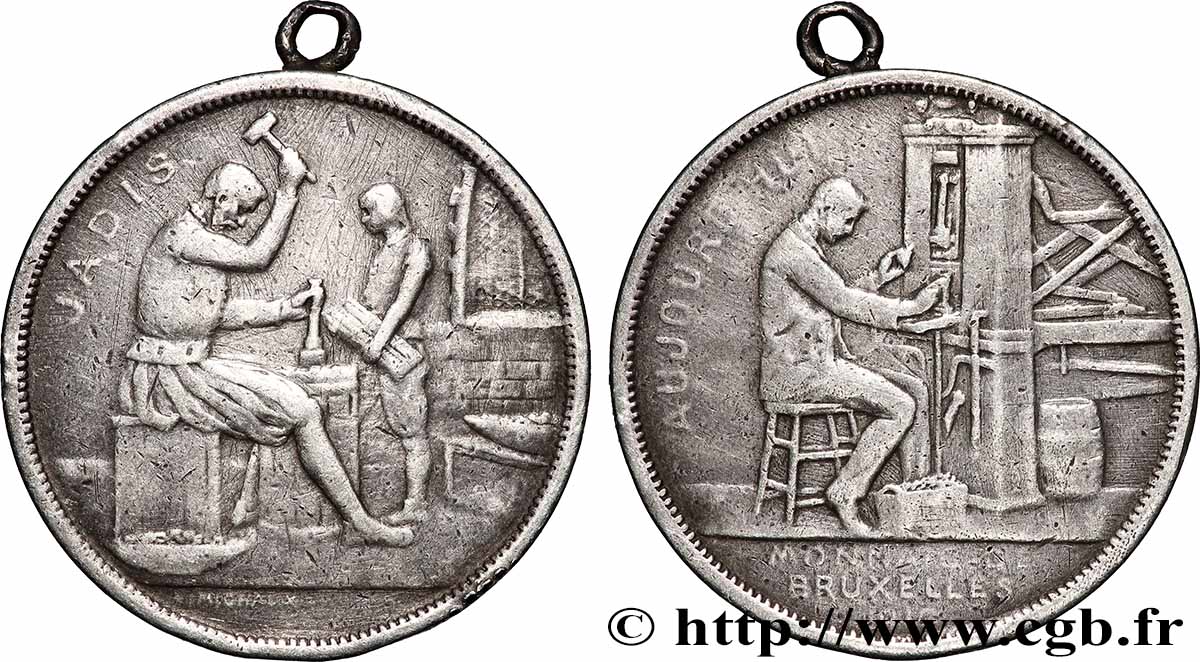 BELGIO - REINO DE BELGIO - ALBERTO I Médaille, Souvenir de la Monnaie de Bruxelles q.BB