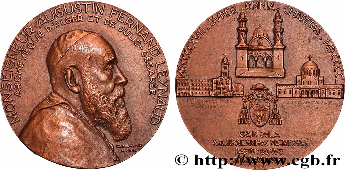 QUATRIÈME RÉPUBLIQUE Médaille, Monseigneur Augustin-Fernand Leynaud SUP/TTB+