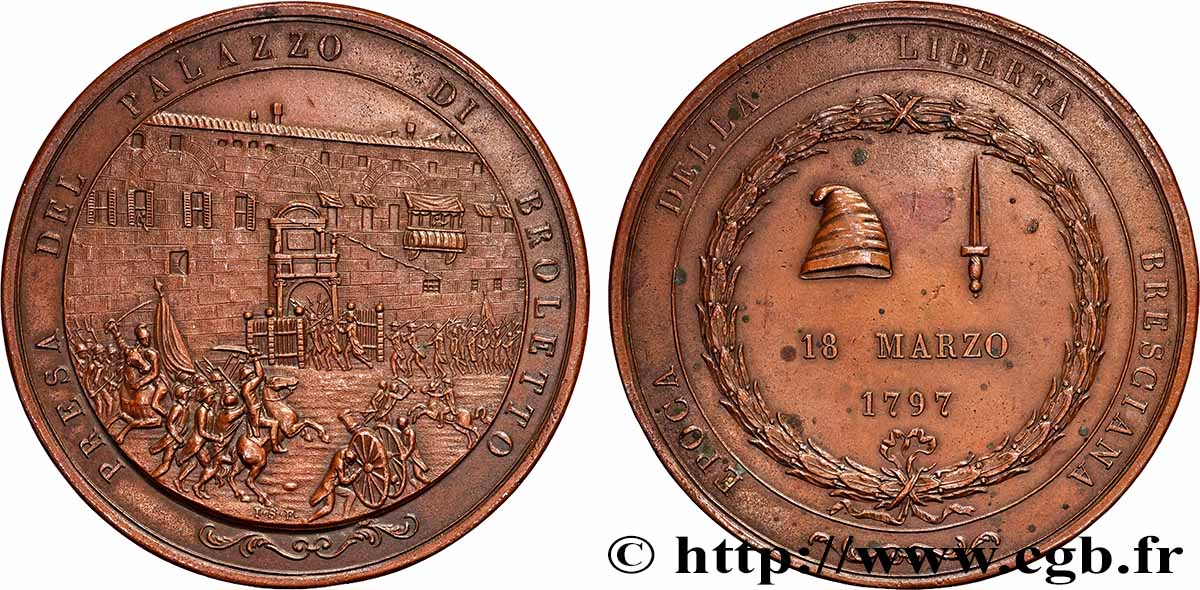 CAMPAGNE D ITALIE Médaille, Prise du Palais de Broletto TTB+