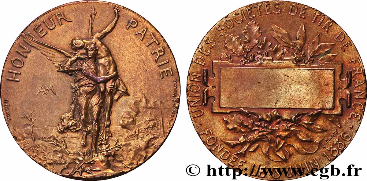 TIR ET ARQUEBUSE Médaille, Union des sociétés de tir de France fVZ