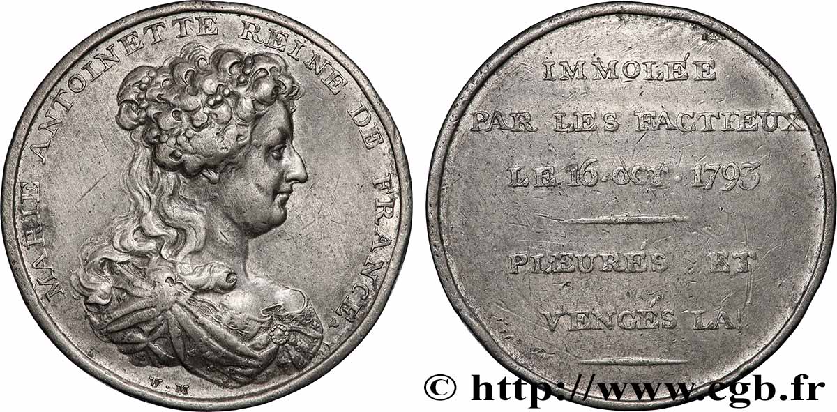 LA CONVENTION Médaille, Marie-Antoinette, reine de France TTB