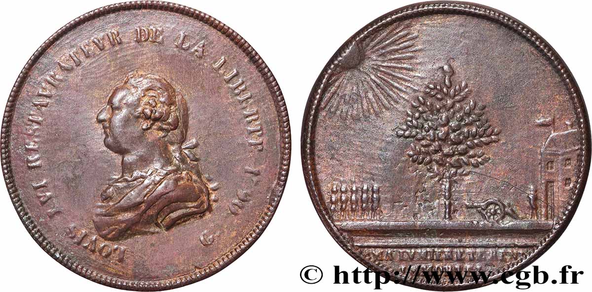 CONSTITUTION - ASSEMBLÉE NATIONALE Médaille, Louis XVI restaurateur de la liberté TTB