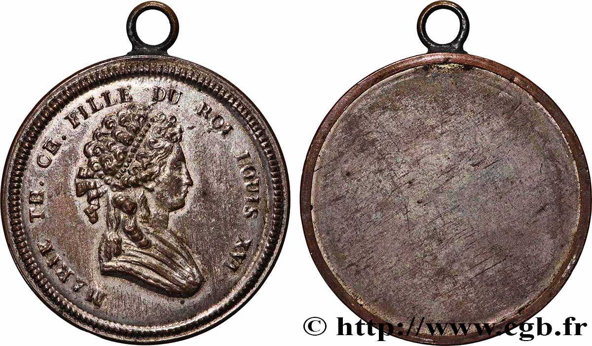 LA CONVENTION Médaille, Marie-Thérèse Charlotte, fille du roi TTB+