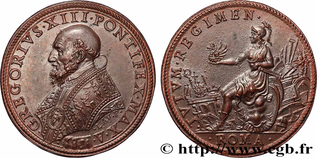 ITALIA - ESTADOS PONTIFICOS - GREGORIO XIII (Ugo Boncompagni) Médaille, Régime sécurisé EBC