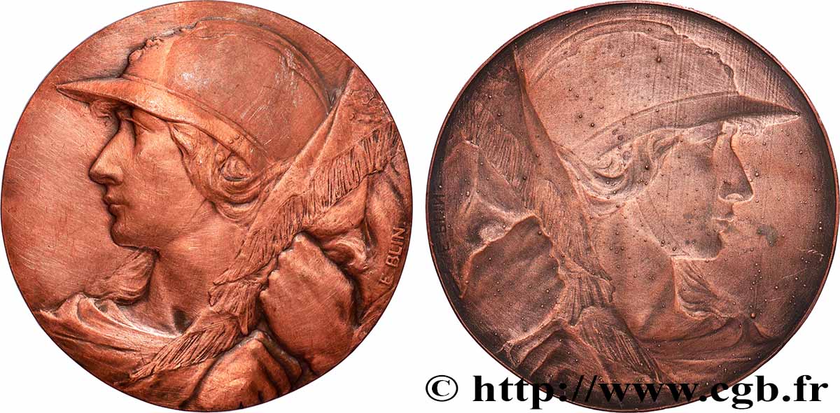 ART, PAINTING AND SCULPTURE Médaille, Les foyers du soldat, galvanoplastie MBC