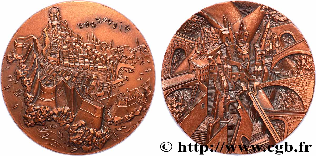 CROATIA Médaille, Dubrovnik, par Thérèse Dufresne AU