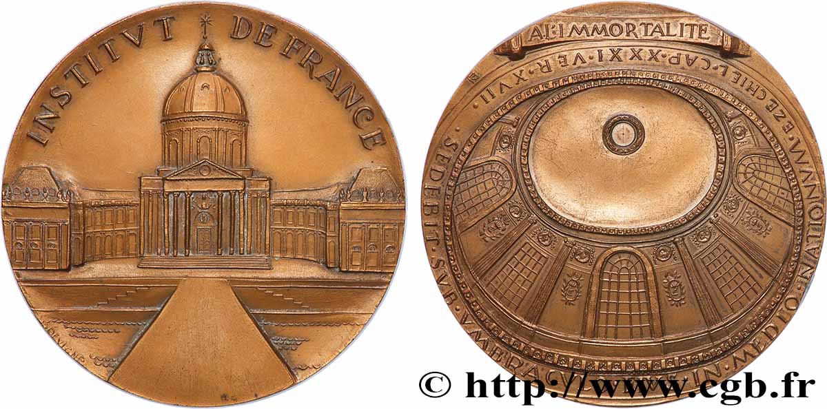 CINQUIÈME RÉPUBLIQUE Médaille, Institut de France TTB+