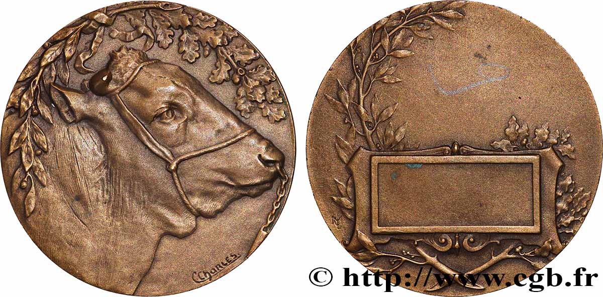 AGRICULTURAL, HORTICULTURAL, FISHING AND HUNTING SOCIETIES Médaille, Boeuf AU/AU