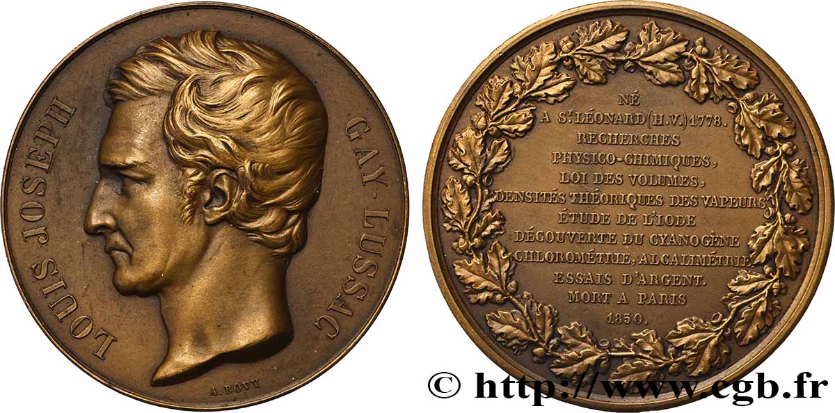 SCIENCES & SCIENTIFIQUES Médaille, Joseph-Louis Gay-Lussac, refrappe SUP