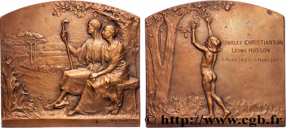 AMOUR ET MARIAGE Plaquette, Noces d’argent TTB+