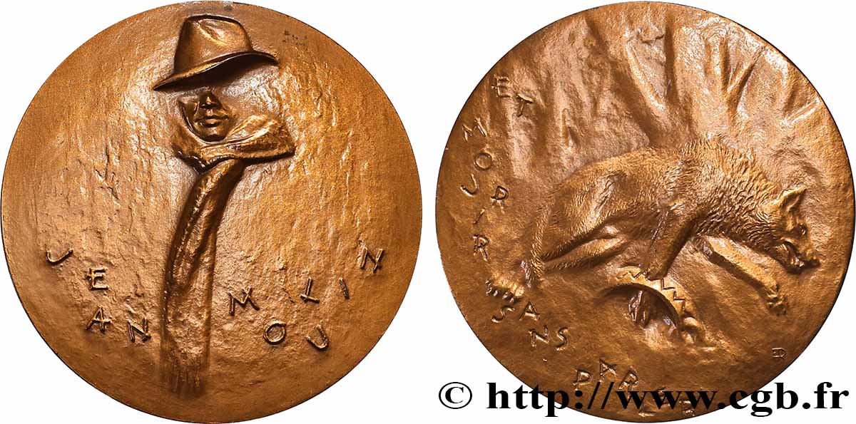 CINQUIÈME RÉPUBLIQUE Médaille, Jean Moulin, refrappe SUP