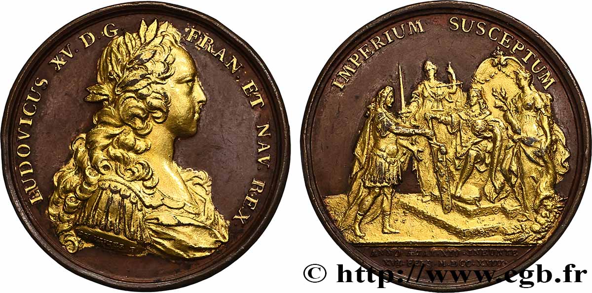 LOUIS XV DIT LE BIEN AIMÉ Médaille, Majorité du roi SUP