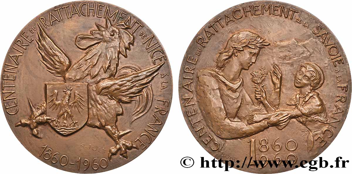 V REPUBLIC Médaille, Centenaire du rattachement de Nice et de la Savoie à la France AU