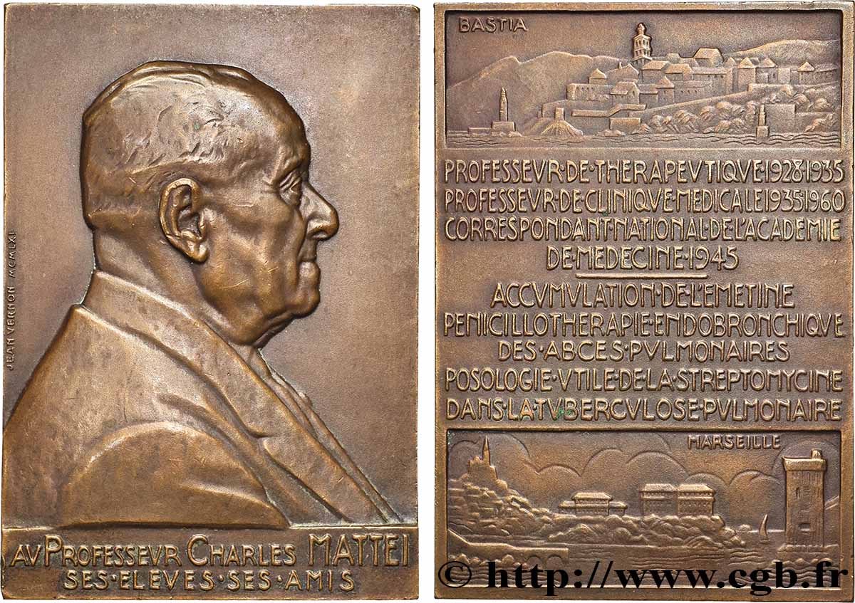 SCIENCES & SCIENTIFIQUES Plaque, Au professeur Charles Mattei AU/AU