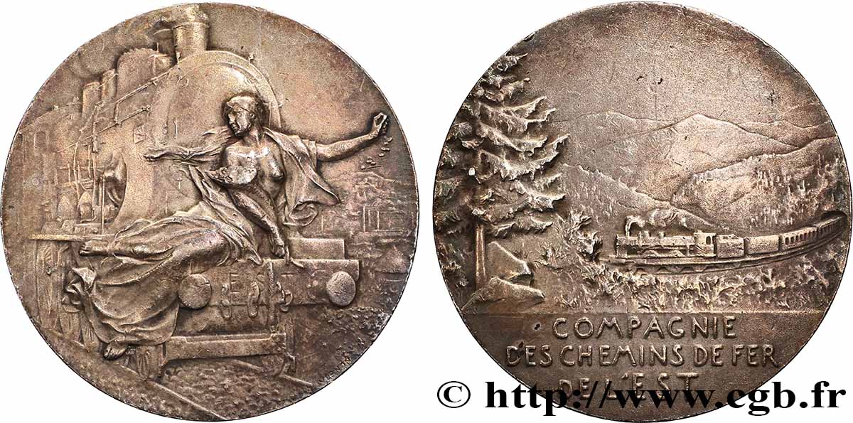 TRANSPORTATION (TRAINS, BUSES, TRAMS, BOATS, ETC.) Médaille, Compagnie des chemins de fer de l’Est XF/AU