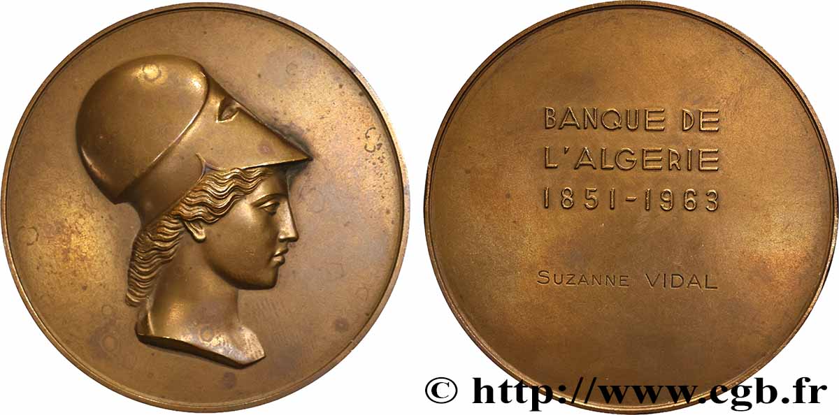 COLONIES (LES BANQUES DES...) Médaille, Banque de l’Algérie TTB