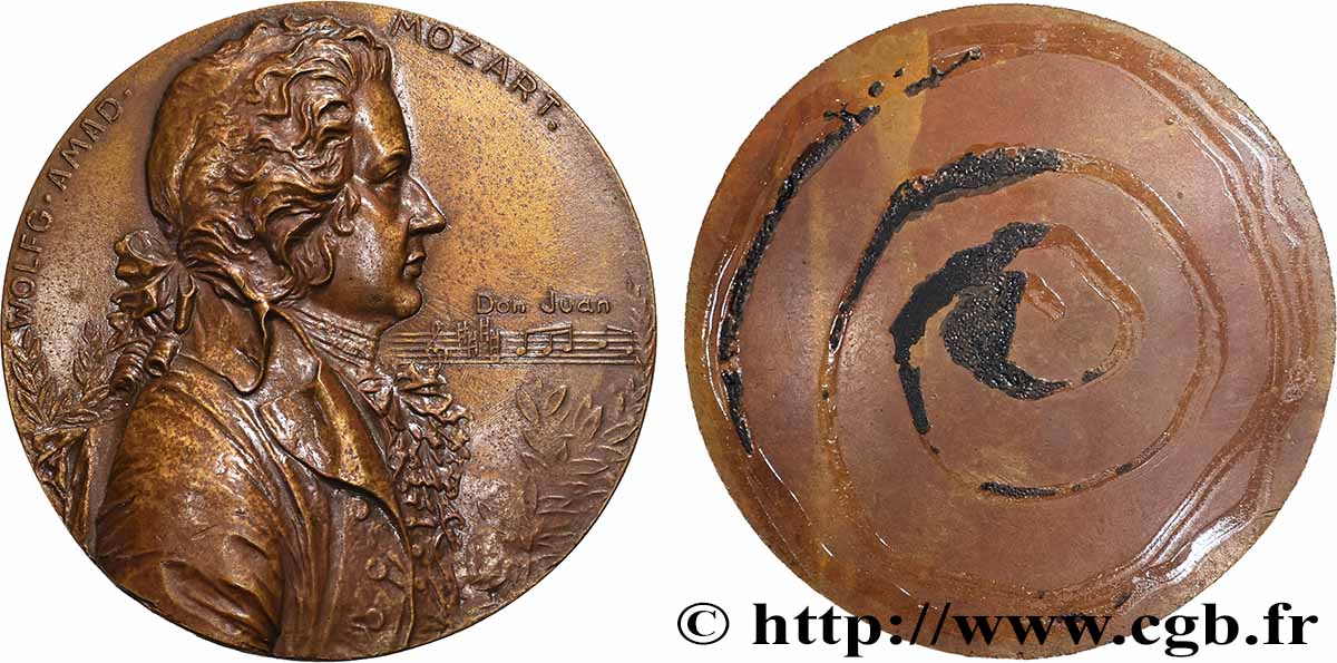 ARTISTES : DANSEURS, MUSICIENS, COMPOSITEURS Médaille, Wolfgang Amadeus Mozart TTB