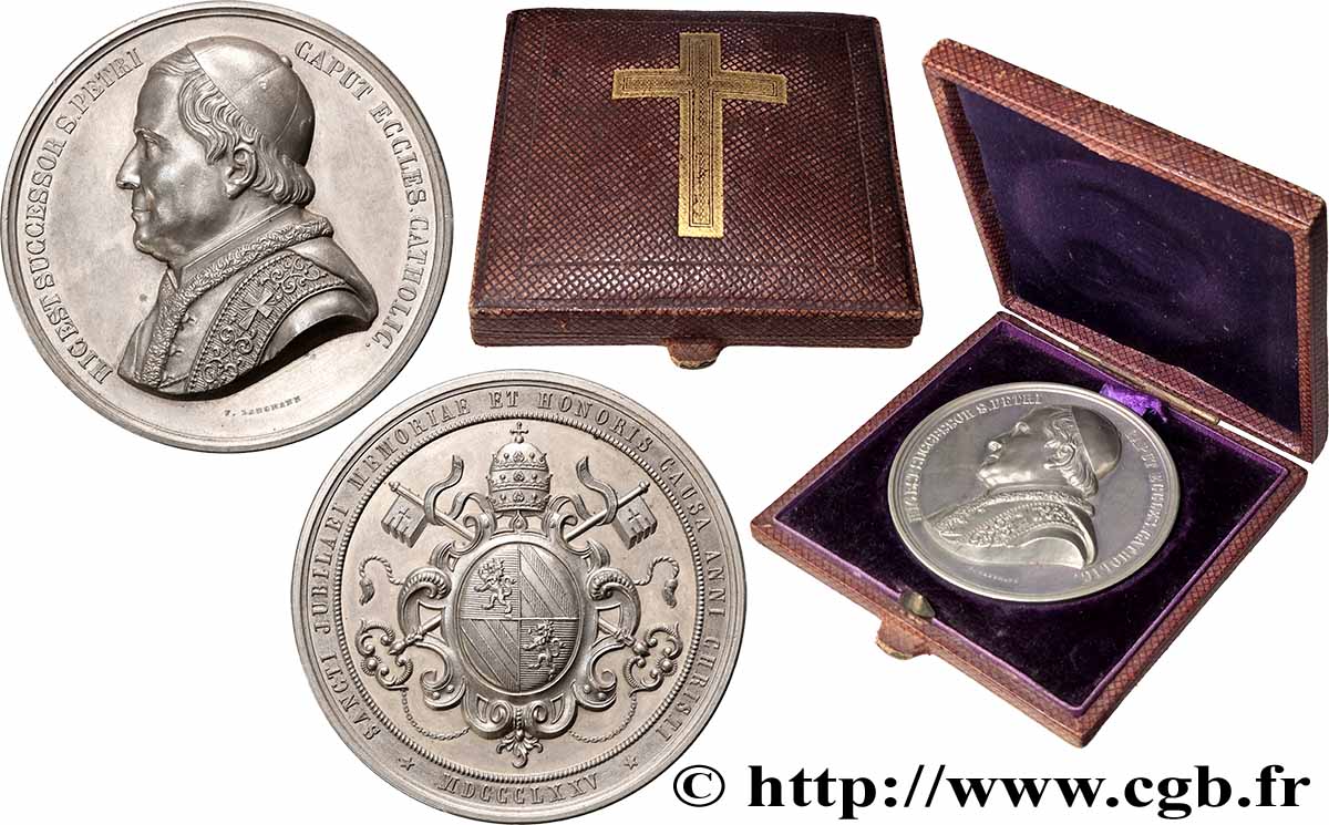 ITALIE - ÉTATS DU PAPE - PIE IX (Jean-Marie Mastai Ferretti) Médaille, Jubilé épiscopal du pontife SUP