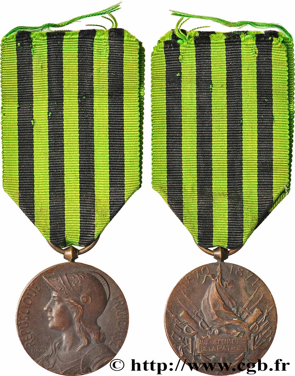 GUERRE DE 1870-1871 Médaille, Aux défenseurs de la Patrie fVZ