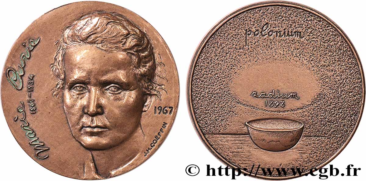 SCIENCES & SCIENTIFIQUES Médaille, Marie Curie, refrappe SUP