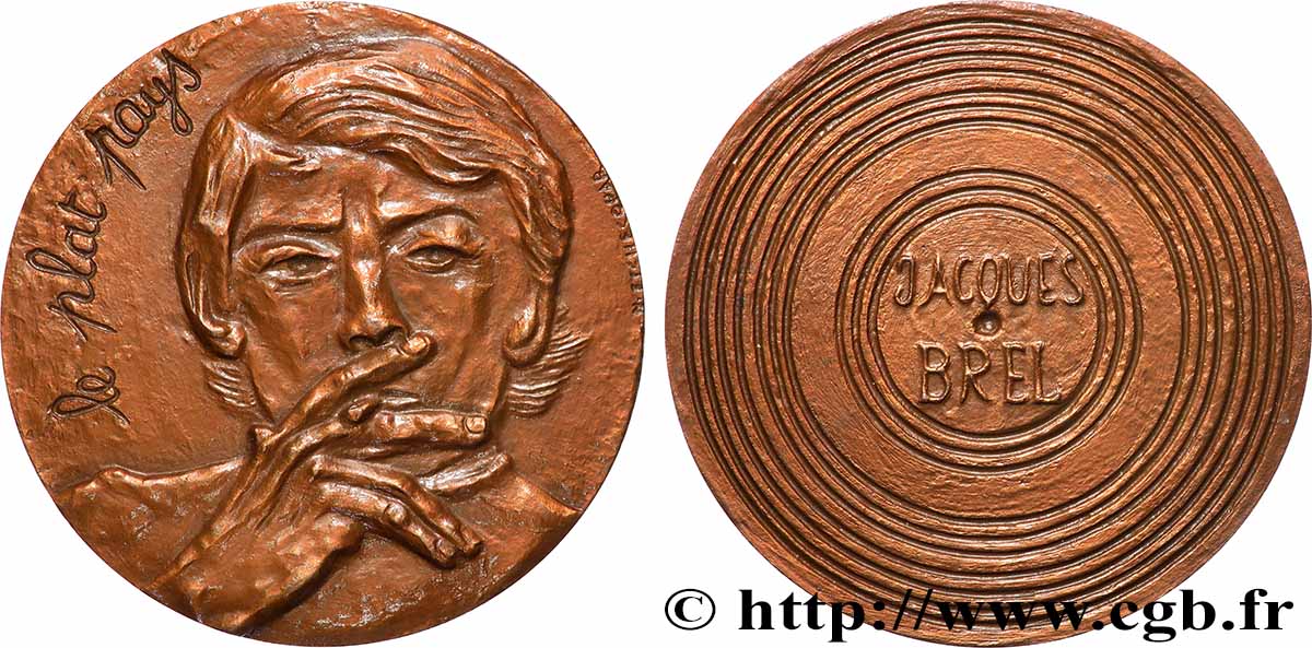 FUNFTE FRANZOSISCHE REPUBLIK Médaille, Jacques Brel VZ