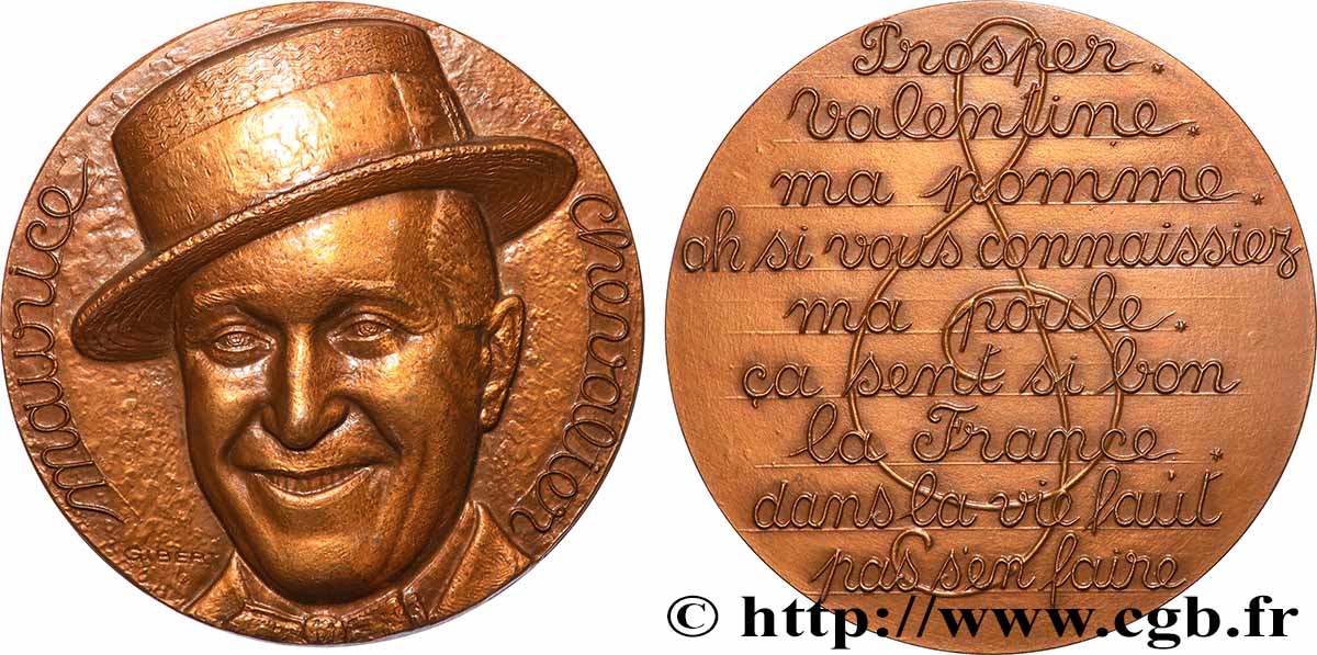ARTISTES : DANSEURS, MUSICIENS, COMPOSITEURS Médaille, Maurice Chevalier SUP
