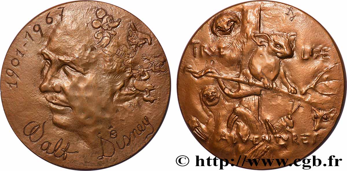 ARTISTS : FILM MAKERS, DIRECTORS, ACTORS, COMEDIANS Médaille, Walt Disney AU