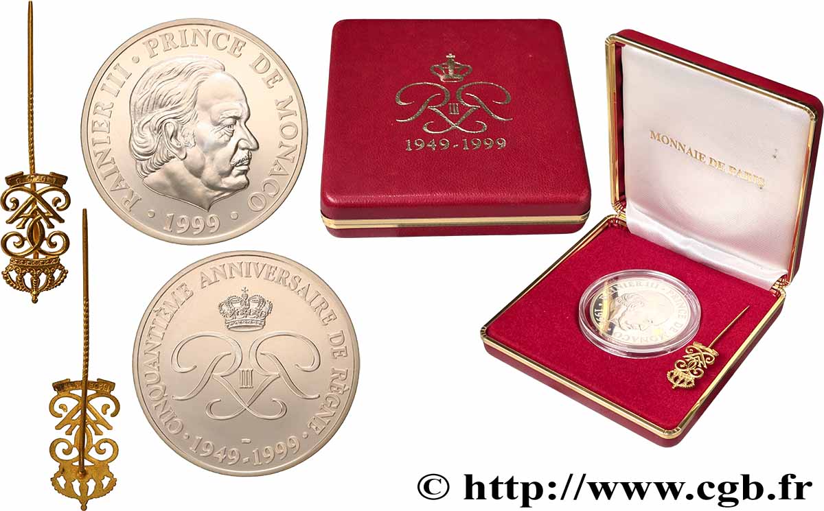 MONACO Médaille, Rainier III, 50e anniversaire de règne Prueba