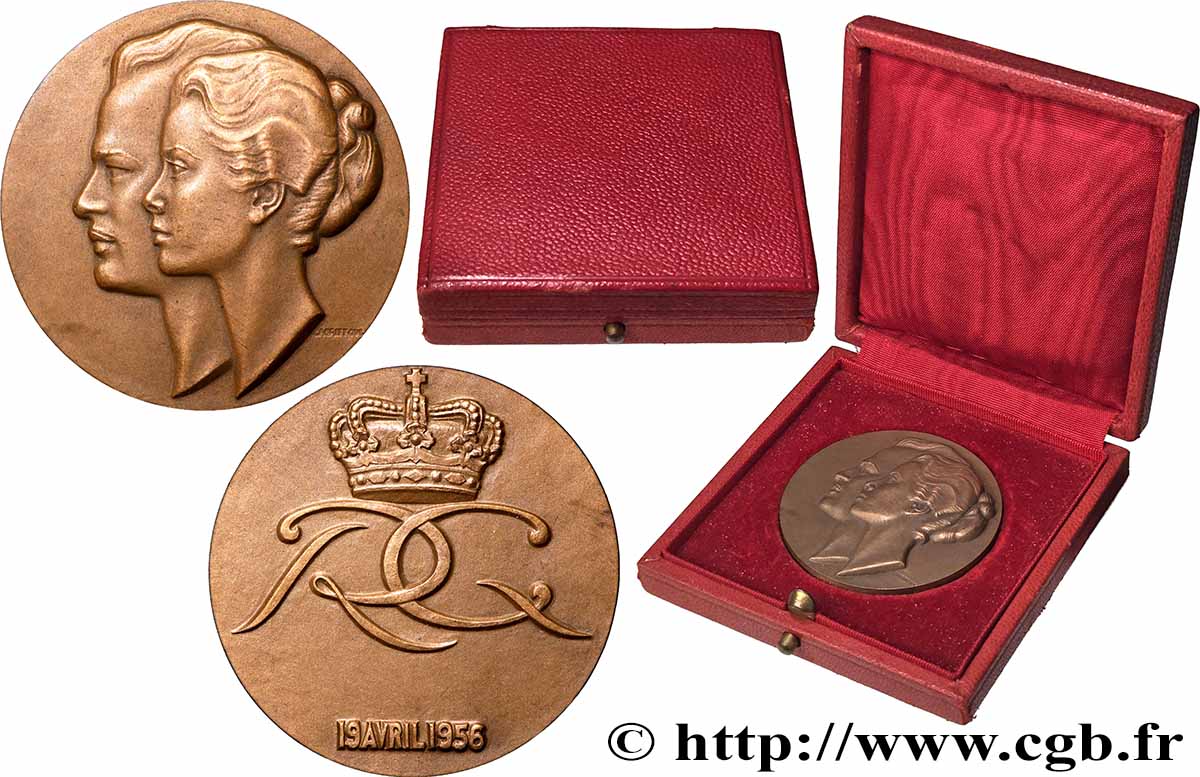 MONACO Médaille, Rainier III et Grace AU
