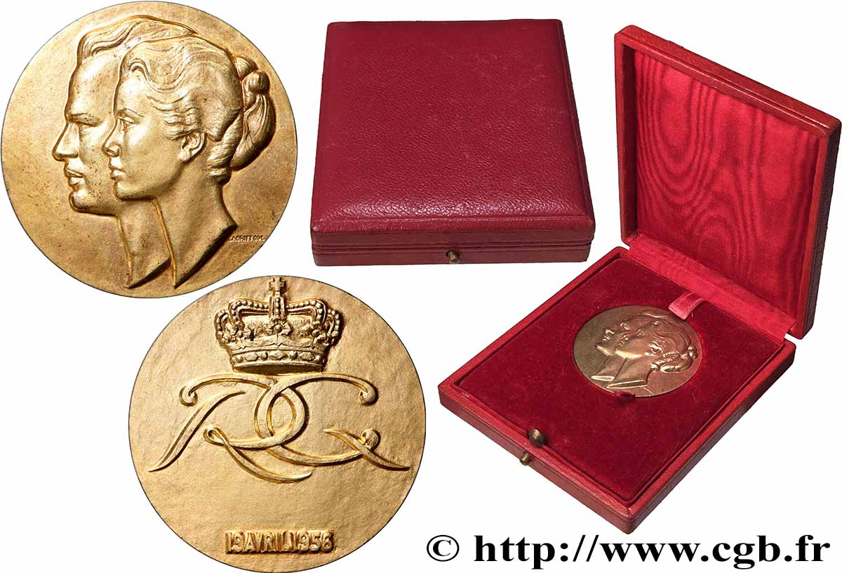 MONACO Médaille, Rainier III et Grace AU