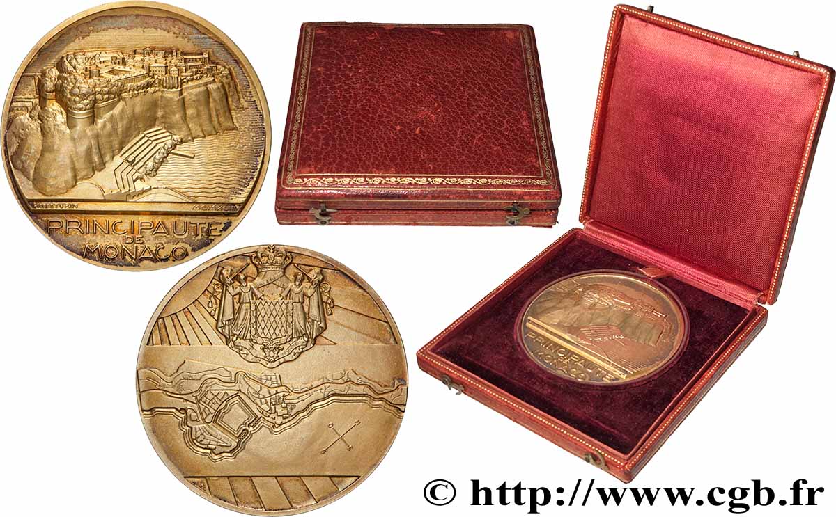 MONACO - PRINCIPALITY OF MONACO - LOUIS II Médaille, Le Rocher AU