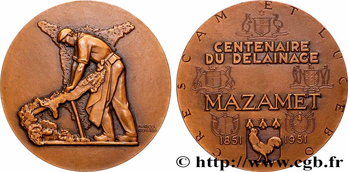 QUATRIÈME RÉPUBLIQUE Médaille, Centenaire du délainage SUP