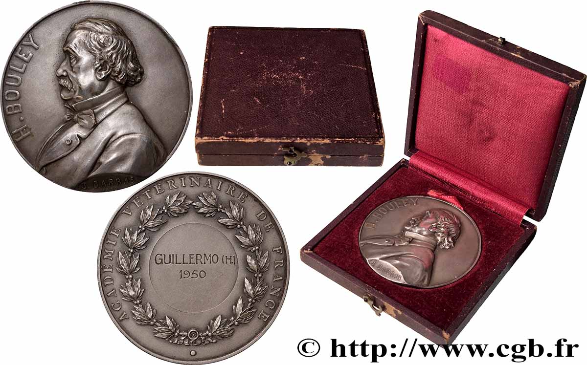 QUATRIÈME RÉPUBLIQUE Médaille, Henry Bouley, Académie vétérinaire de France TTB+