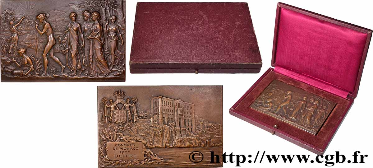 MONACO - PRINCIPAUTÉ DE MONACO - ALBERT Ier Plaquette, Congrès de Monaco SPL