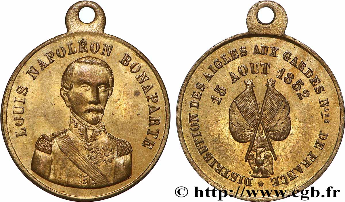 DEUXIÈME RÉPUBLIQUE Médaille, Louis Napoléon Bonaparte, distribution des aigles fVZ