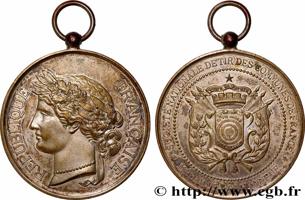 TIR ET ARQUEBUSE Médaille d’honneur, Société Nationale du Tir des communes de France TTB