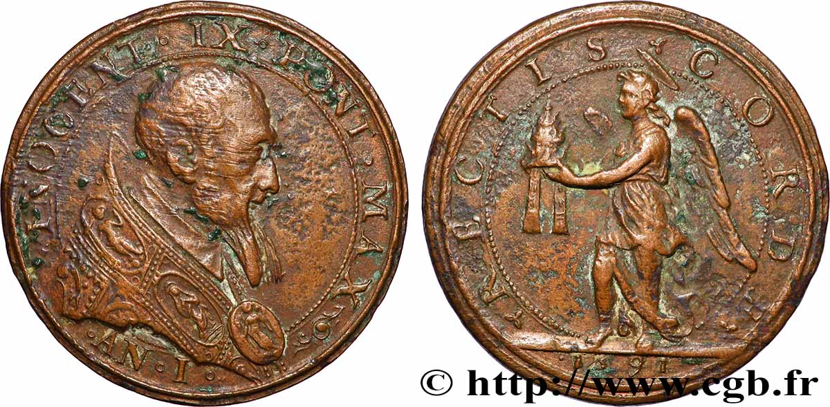 ITALY - PAPAL STATES - INNOCENT IX (Giovanni Antonio Facchinetti) Médaille, Élection pontificale VF