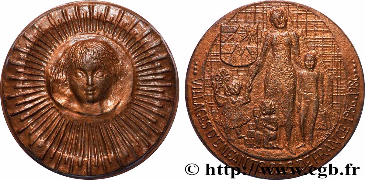 V REPUBLIC Médaille, Villages d’enfants S.O.S. de France AU