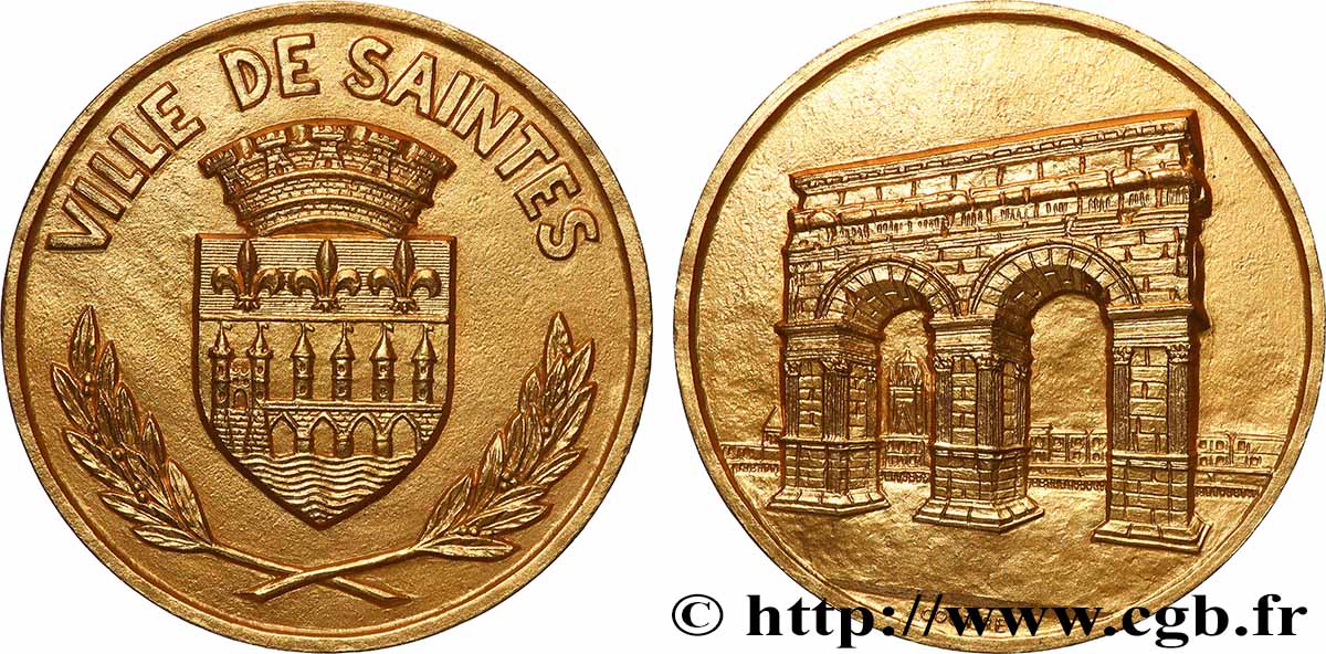 CINQUIÈME RÉPUBLIQUE Médaille, Ville de Saintes SUP