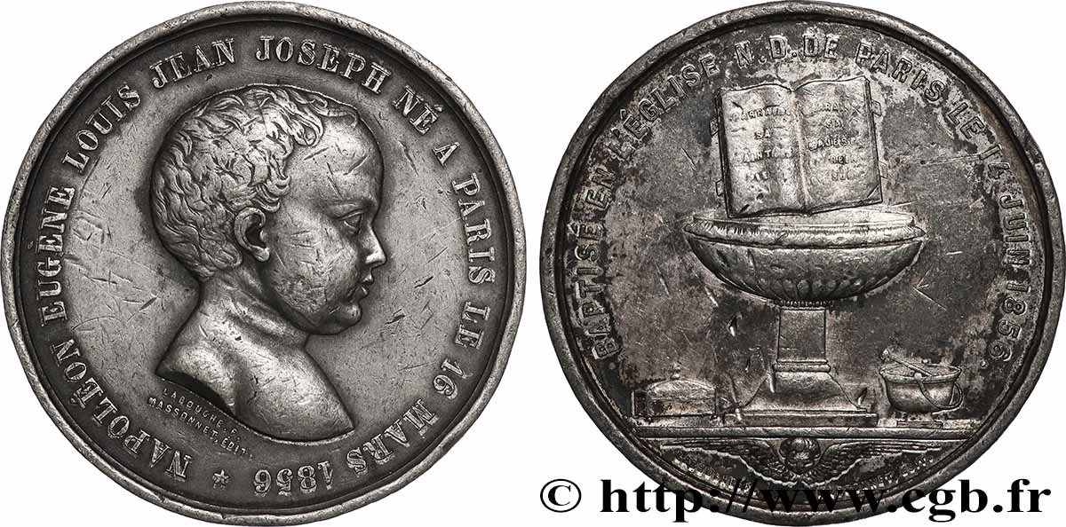 NAPOLÉON IV Médaille, Baptême de Napoléon IV TTB+