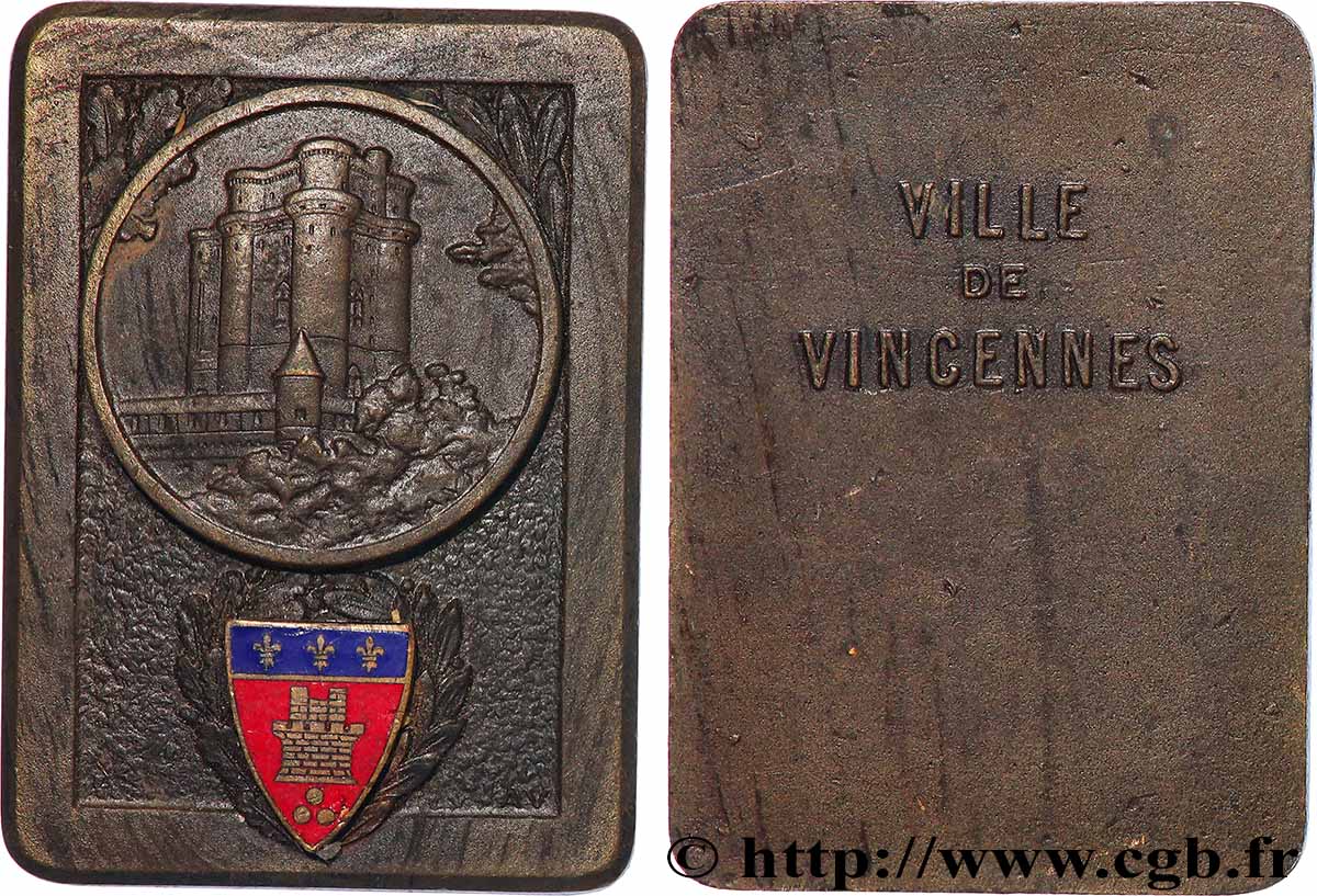 VILLES ET MAIRIES Plaquette, Ville de Vincennes TTB+