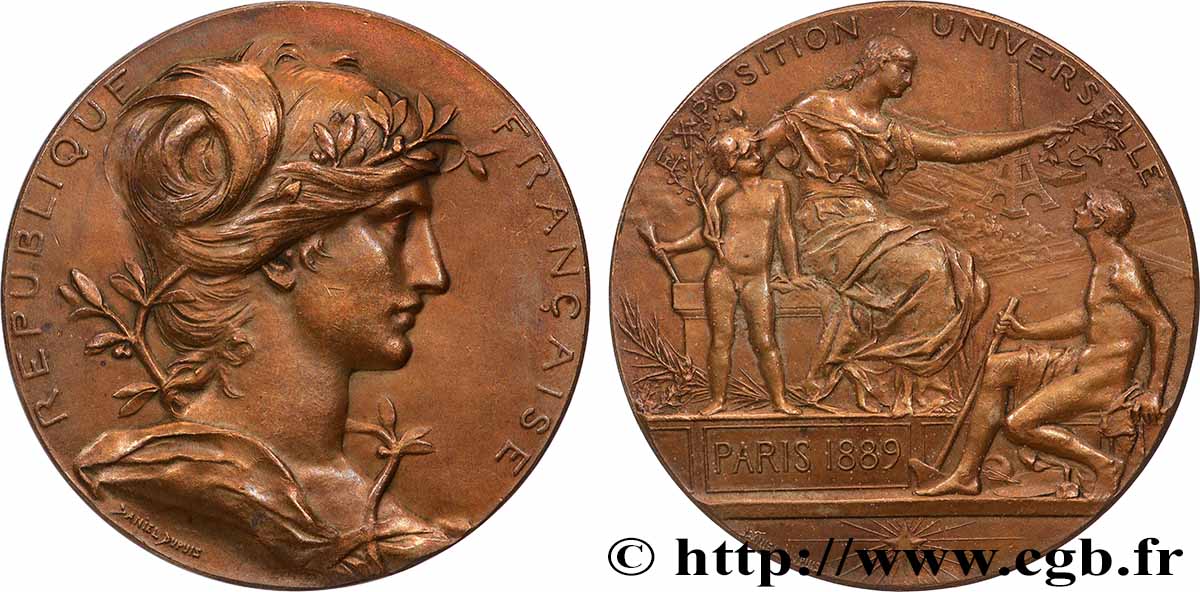 III REPUBLIC Médaille, Exposition universelle AU