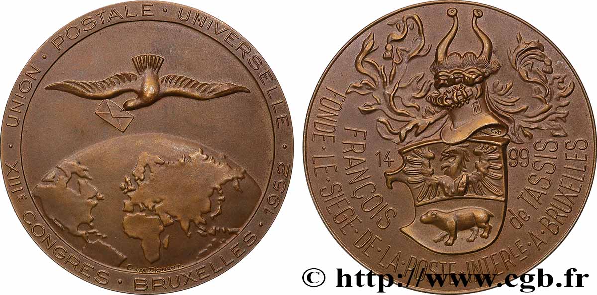 BELGIUM Médaille, Union postale universelle AU