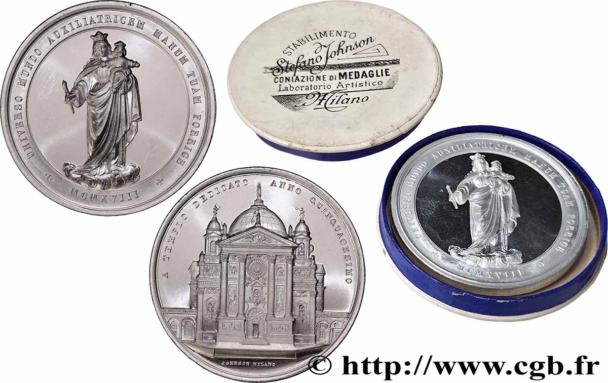 ITALY - VICTOR EMMANUEL III Médaille, 50e anniversaire de la construction de la basilique Marie Auxiliatrice MS