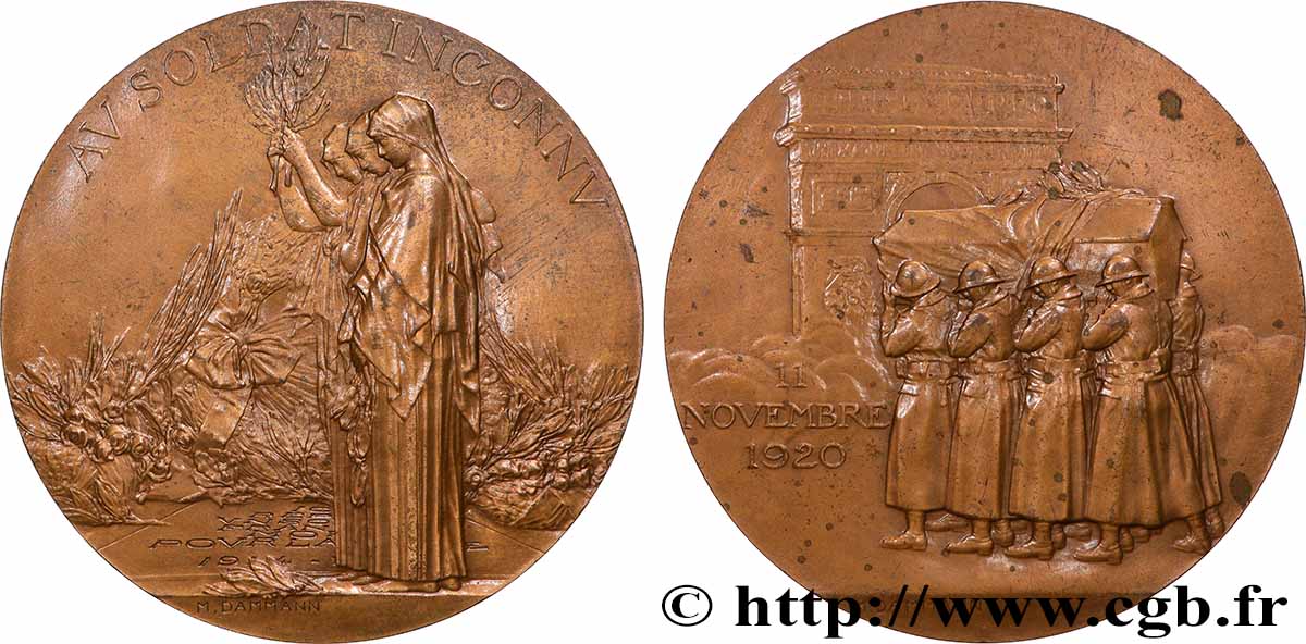 V REPUBLIC Médaille, le Soldat Inconnu, refrappe AU