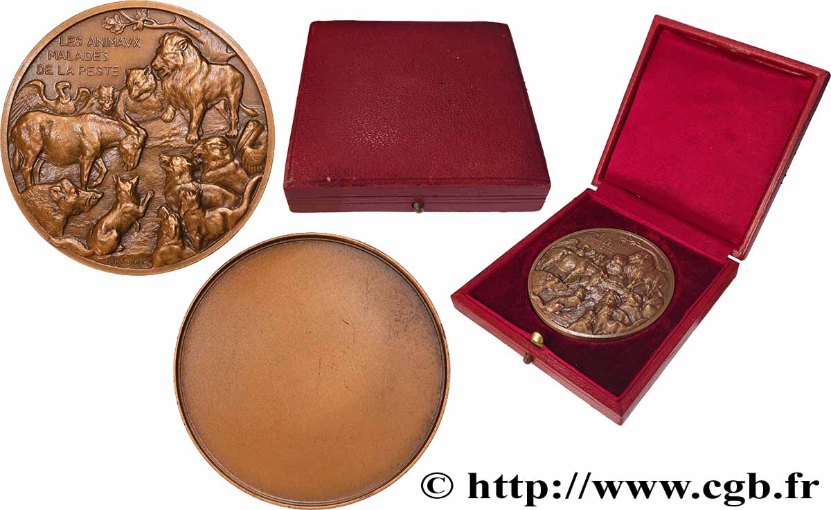 LITTÉRATURE : ÉCRIVAINS/ÉCRIVAINES - POÈTES Médaille, Les animaux malades de la peste SUP