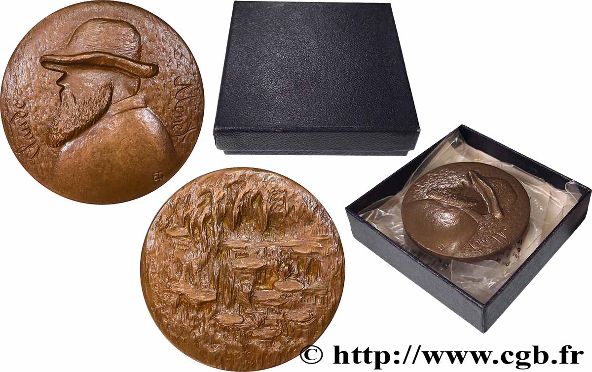 ARTISTES : GRAVEURS, PEINTRES, SCULPTEURS, DESSINATEURS Médaille, Claude Monet, Les nympheas, refrappe SUP+