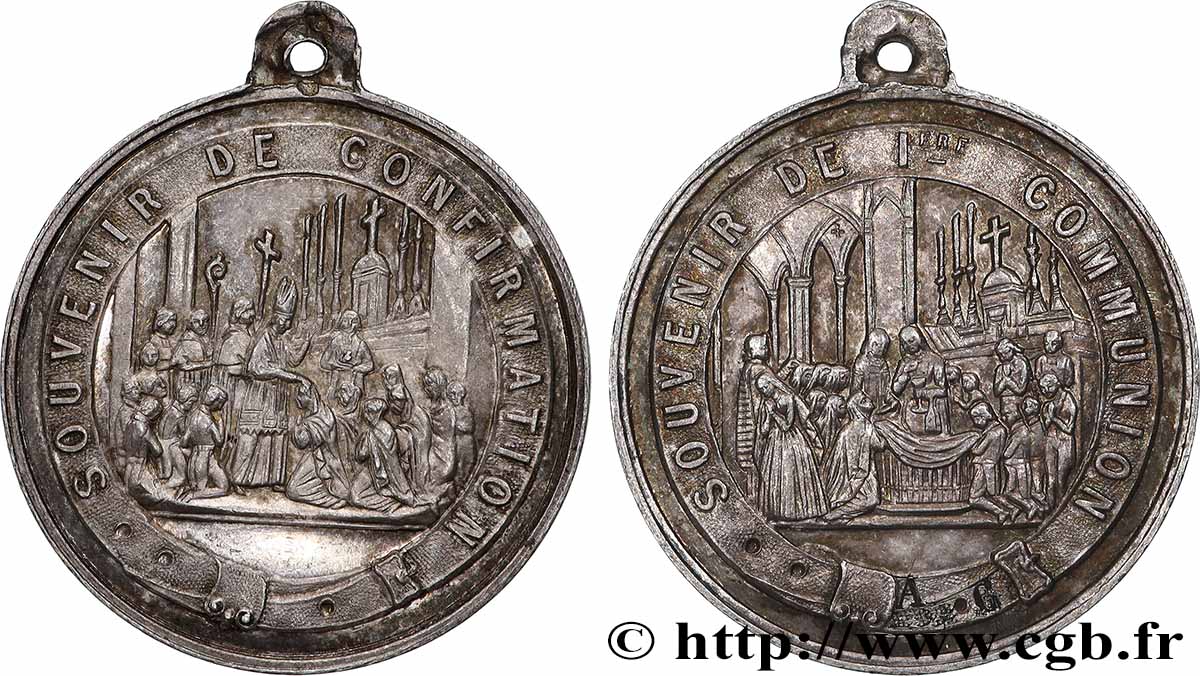 RELIGIOUS MEDALS Médaille, Première communion et confirmation AU