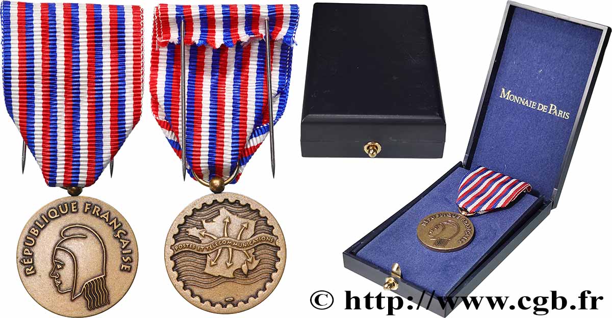 FUNFTE FRANZOSISCHE REPUBLIK Médaille, Postes et télécommunications VZ