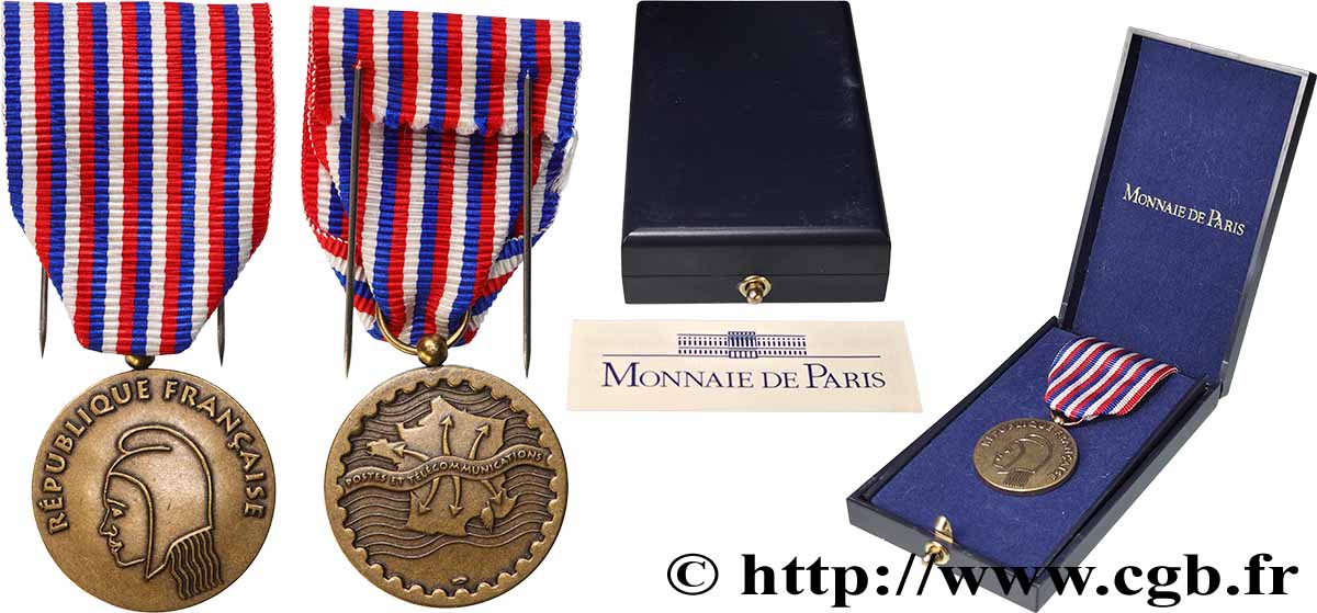 FUNFTE FRANZOSISCHE REPUBLIK Médaille, Postes et télécommunications VZ
